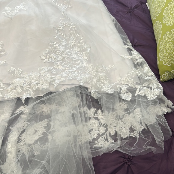 Women’s Tulle Lace Beach wedding dress for bride. Chiffon Boho/ Bohemian size 12 - Picture 11 of 15